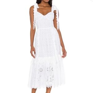 LoveShackFancy Antonella Dress In Antique White